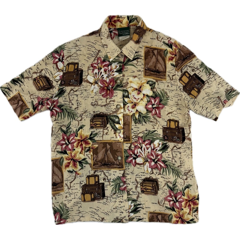 Vintage Country Classics Koret Petites Floral Button Down Collared Shirt Small
